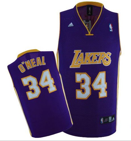  NBA Los Angeles Lakers 34 O'Neal Purple Swingman Throwback Jersey